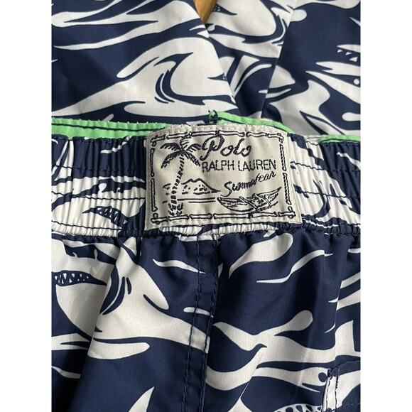 Polo Ralph Lauren Swim Shorts Trunks All Over‎ Shark Print Boys Sz XL 18/20 EUC - Picture 5 of 11